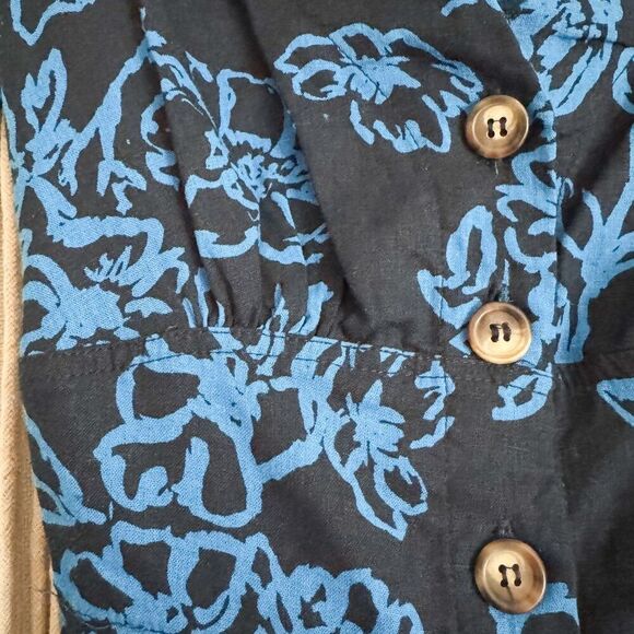 Free People Draped Collar Floral Mini Dress Size 4 EUC - Picture 3 of 6